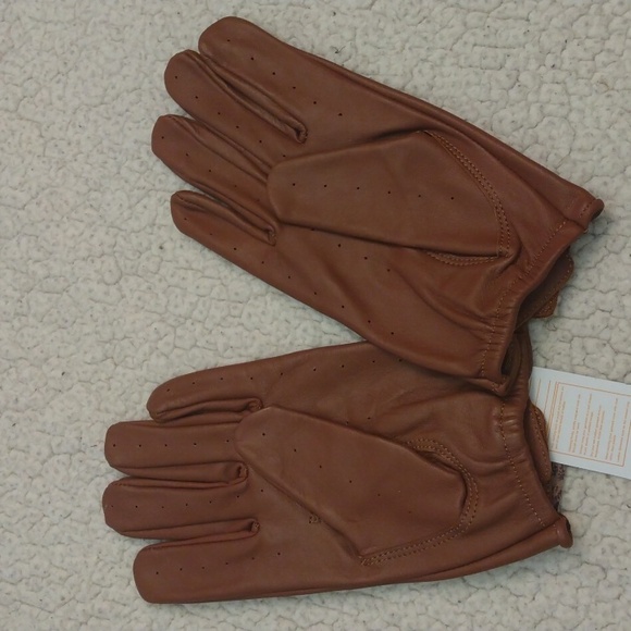 NWT Leather in Handz Brown Premium Leather Driving Gloves (Large) - Picture 6 of 12